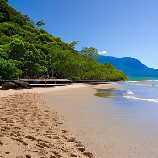 How to visit Holloway Beach with port douglas shuttle bus to cairns airport service by Premier Shuttles and Tours in Queensland Australia